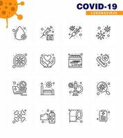 25 Coronavirus Emergency Iconset Blue Design such as bacteria infection flu covid bacteria viral coronavirus 2019nov disease Vector Design Elements