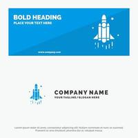 Launch Rocket Space Technology SOlid Icon Website Banner and Business Logo Template vector