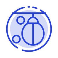 Bag Boxer Boxing Punching Training Blue Dotted Line Line Icon vector