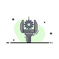 Automation industry machine production robotics Flat Color Icon Vector