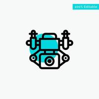 Action Camera Technology turquoise highlight circle point Vector icon