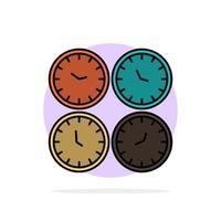 reloj relojes de negocios relojes de oficina zona horaria relojes de pared hora mundial círculo abstracto fondo color plano icono vector