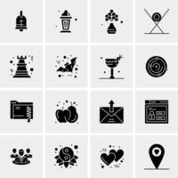 16 iconos de negocios universales vector ilustración de icono creativo para usar en proyectos relacionados con la web y dispositivos móviles