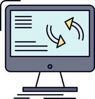 synchronization sync information data computer Flat Color Icon Vector