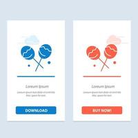 Candy Confectionery Heart Lollipop  Blue and Red Download and Buy Now web Widget Card Template vector