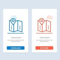 Map Location Directions Location   Blue and Red Download and Buy Now web Widget Card Template vector