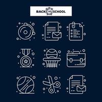 Back to School icon Education and Learning line icons set vector