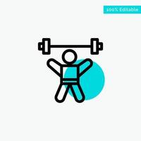 Athlete Athletics Avatar Fitness Gym turquoise highlight circle point Vector icon