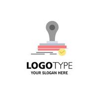 Stamp Clone Press Logo Business Logo Template Flat Color vector