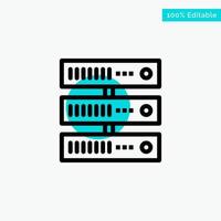 Computing Data Storage Network turquoise highlight circle point Vector icon