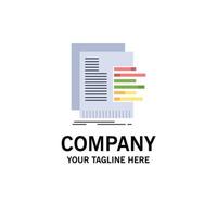 chart data graph reports valuation Flat Color Icon Vector