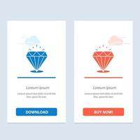 Diamond Shine Expensive Stone  Blue and Red Download and Buy Now web Widget Card Template vector