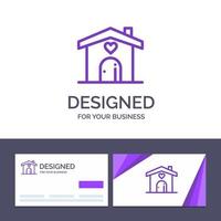 Creative Business Card and Logo template Home Love Heart Wedding Vector Illustration