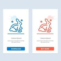 Bunny Rabbit Easter Nature  Blue and Red Download and Buy Now web Widget Card Template vector