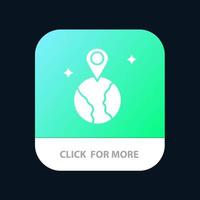 World Map Location Mobile App Button Android and IOS Glyph Version vector