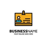 Id Card Identity Badge Business Logo Template Flat Color vector