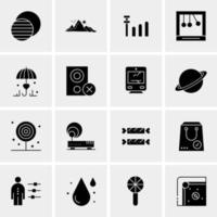 16 iconos de negocios universales vector ilustración de icono creativo para usar en proyectos relacionados con la web y dispositivos móviles