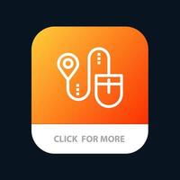 Mouse Location Search Computer Mobile App Button Android and IOS Line Version vector