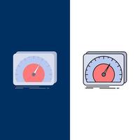 dashboard device speed test internet Flat Color Icon Vector