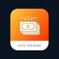 Dollar Flow Money Cash Report Mobile App Button Android and IOS Glyph Version vector