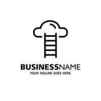 Stair Cloud User Interface Business Logo Template Flat Color vector