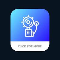 Alarm Alert Bell Fire Intruder Mobile App Button Android and IOS Line Version vector