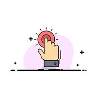 touch click hand on start Flat Color Icon Vector