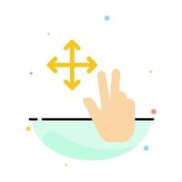 Finger Gesture Hold Abstract Flat Color Icon Template vector