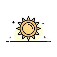 plantilla de banner de vector de icono lleno de línea plana de negocio de primavera de luz de brillo solar