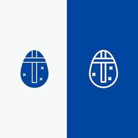 Easter Egg Egg Holiday Holidays Line and Glyph Solid icon Blue banner Line and Glyph Solid icon Blue banner vector