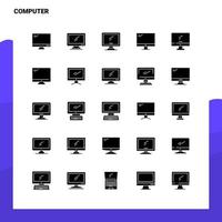 25 Computer Icon set Solid Glyph Icon Vector Illustration Template For Web and Mobile Ideas for business company