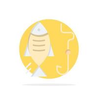 Fishing Fish Hook Hunting Abstract Circle Background Flat color Icon vector