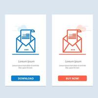 Email Envelope Greeting Invitation Mail  Blue and Red Download and Buy Now web Widget Card Template vector