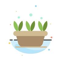 Growth Leaf Plant Spring Abstract Flat Color Icon Template vector