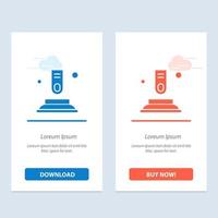 Press Button Finger Start  Blue and Red Download and Buy Now web Widget Card Template