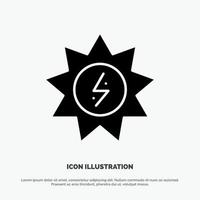 Energy Solar Energy Power solid Glyph Icon vector