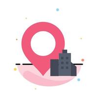 Location Building Hotel Abstract Flat Color Icon Template vector