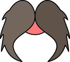 bigote hipster movember macho hombres color plano icono vector