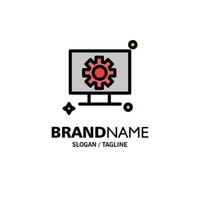 Computer Hardware Setting Gear Business Logo Template Flat Color