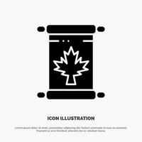 Note Autumn Canada Leaf solid Glyph Icon vector