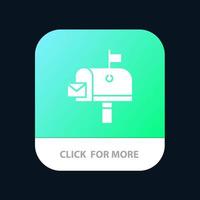 Mail Post Mailbox Post office Mobile App Button Android and IOS Glyph Version vector