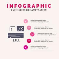 Air Aircondition Ac Room Infographics Presentation Template 5 Steps Presentation vector