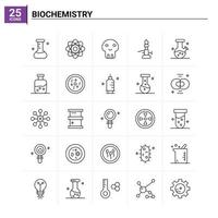 25 Biochemistry icon set vector background