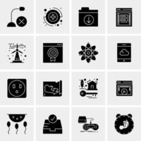 16 iconos de negocios universales vector ilustración de icono creativo para usar en proyectos relacionados con la web y dispositivos móviles