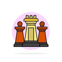 Chess Computer Strategy Tactic Technology Abstract Circle Background Flat color Icon vector