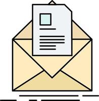 mail contract letter email briefing Flat Color Icon Vector