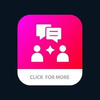 Man Group Chatting Mobile App Button Android and IOS Glyph Version vector