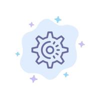 Cog Gear Setting Idea Blue Icon on Abstract Cloud Background vector