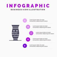 Ceramic Culture Global India Indian Pottery Solid Icon Infographics 5 Steps Presentation Background vector