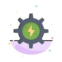 Gear Energy Solar Power Abstract Flat Color Icon Template vector